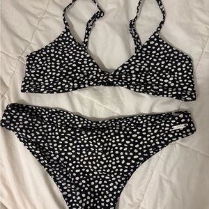 Blackbough 3 piece, Black & White Polka Dot Bikini Set